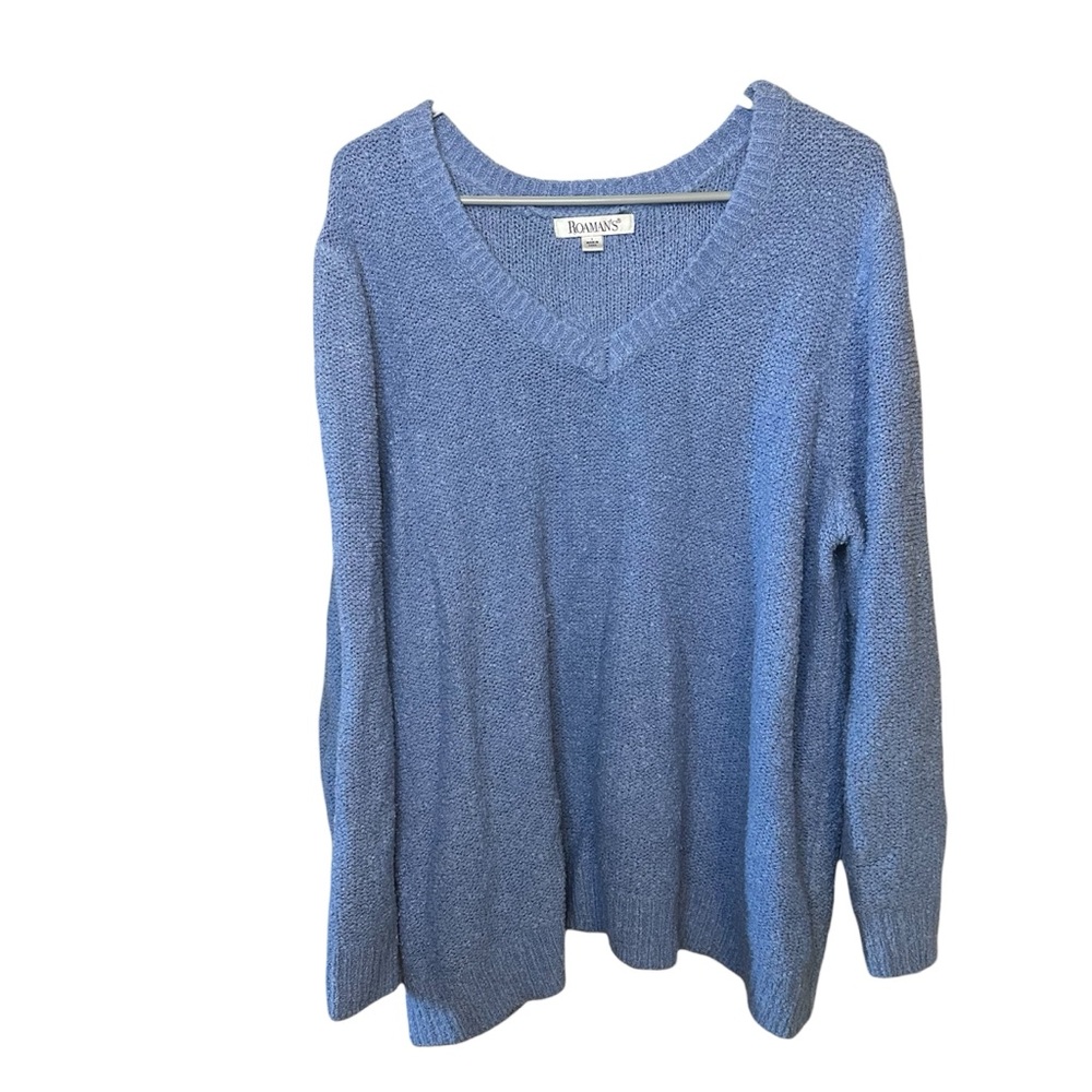Roaman’s Vintage Blue V Neck Sweater Large